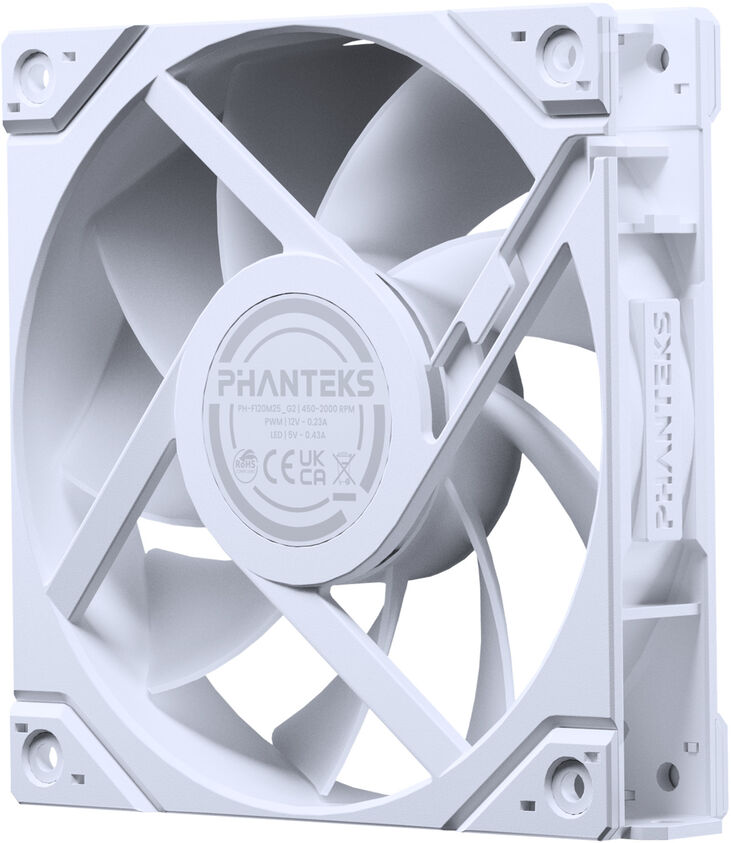 Ventilador Phanteks M25 Gen2 PWM D-RGB 120mm Blanco (Pack 3) image number 2