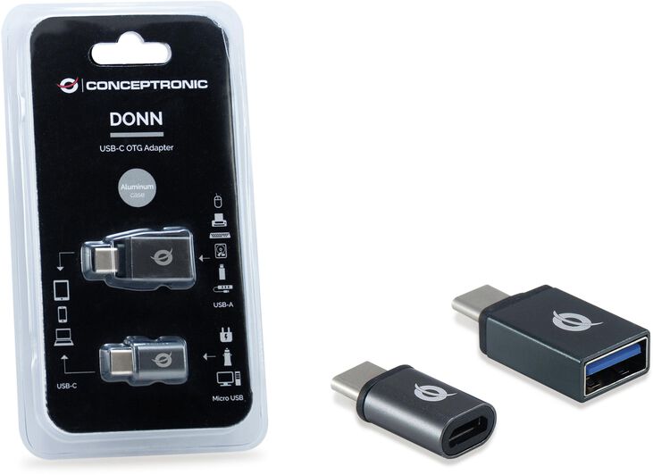 Adaptador Conceptronic USB-C Macho > USB-A Hembra + USB-C > MicroUSB Negro image number 3
