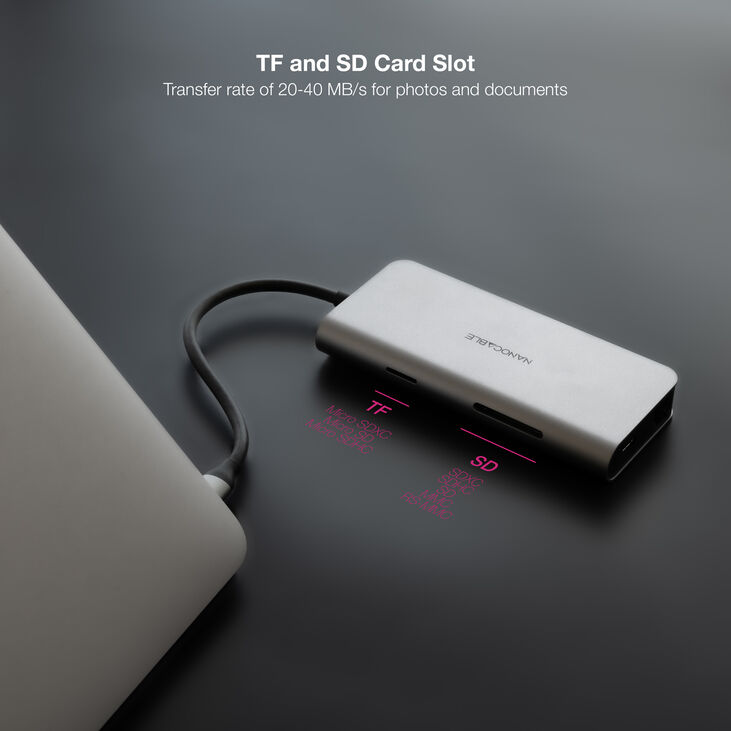 Hub Nanocable USB-C 3xUSB-A+HDMI+USB-C CARGA+RJ45+TF+SD image number 3