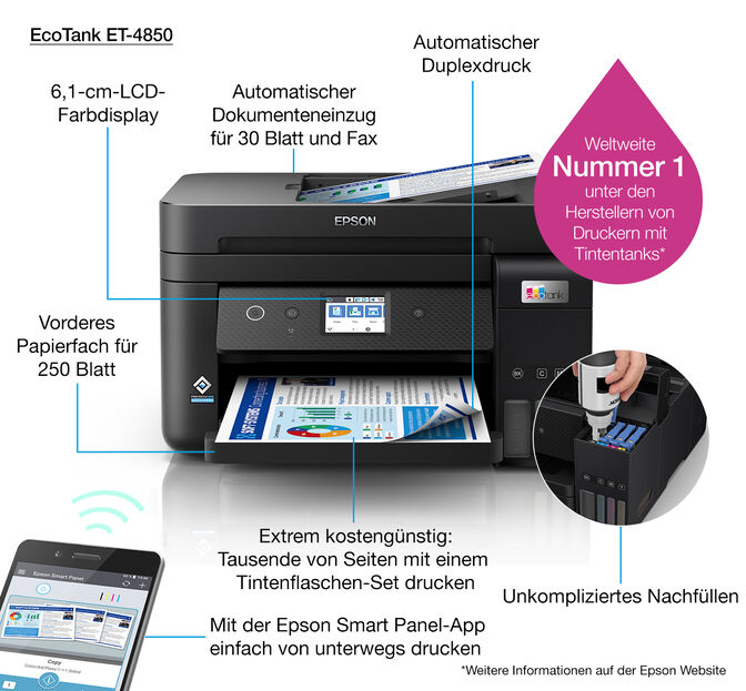 Multifuncional Epson EcoTank ET-4850 Wi-Fi image number 20