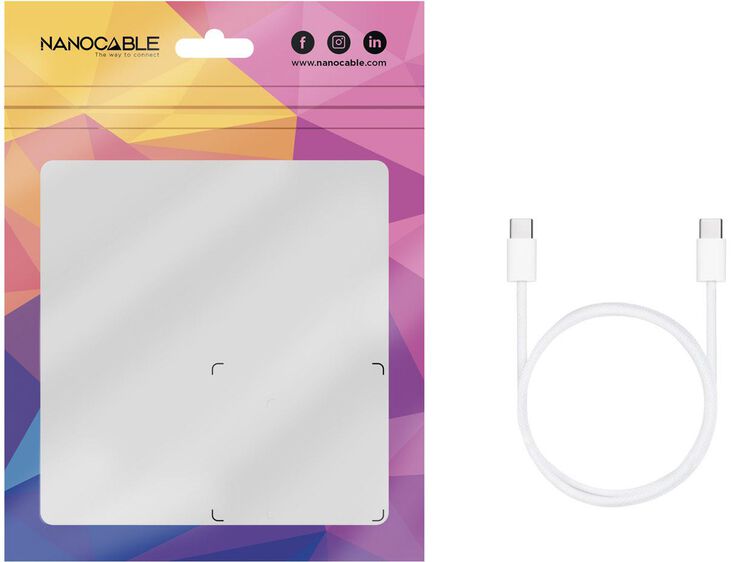 Cable USB 2.0 60W 3A Nanocable USB-C M/M 2 M Branco image number 3