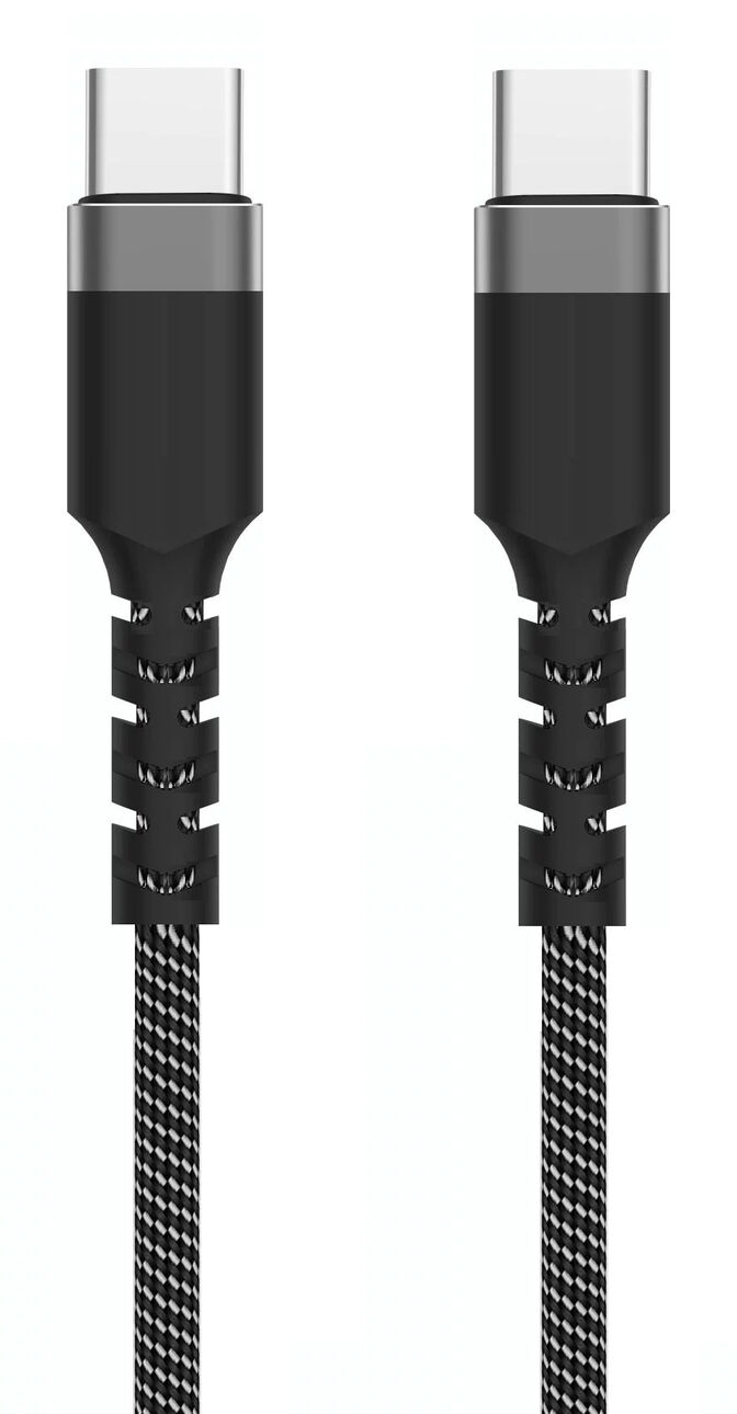 Cabo USB-C Ewent EC1098 Fabric PD100W 20Gbps 4K/120Hz 2m Preto/Branco image number 0