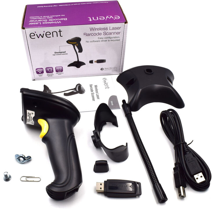 Lector Código Barras Ewent EW3430 Wireless Laser 1D c/ base image number 7