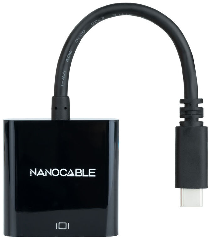 Adaptador NanoCable USB-C M para VGA F 10 CM Negro image number 0