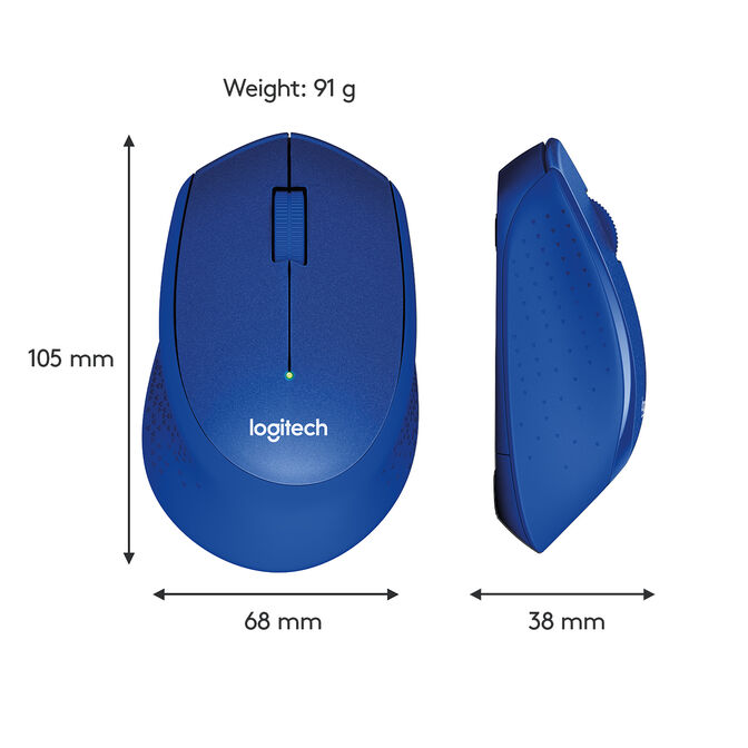 Rat&oacute;n Logitech M330 Silent Plus 1000DPI Wireless Azul image number 2
