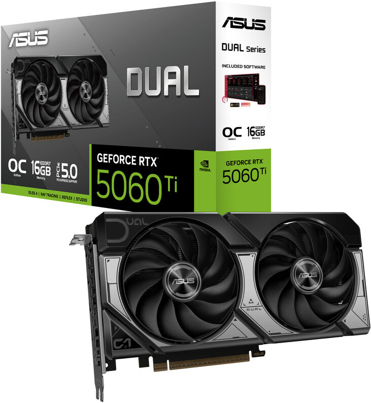 Tarjeta Gráfica Asus GeForce® RTX 5060 Ti Dual OC 16GB GDDR7 DLSS4 image number 0