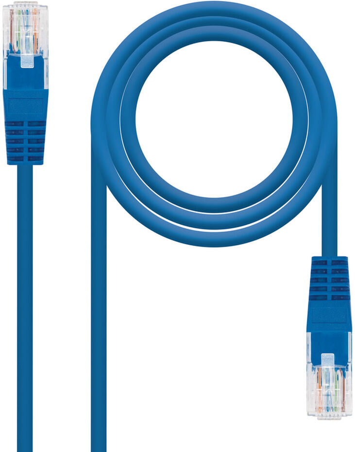 Cable de Red NanoCable RJ45 UTP CAT.5E AWG24 1 M Azul image number 0