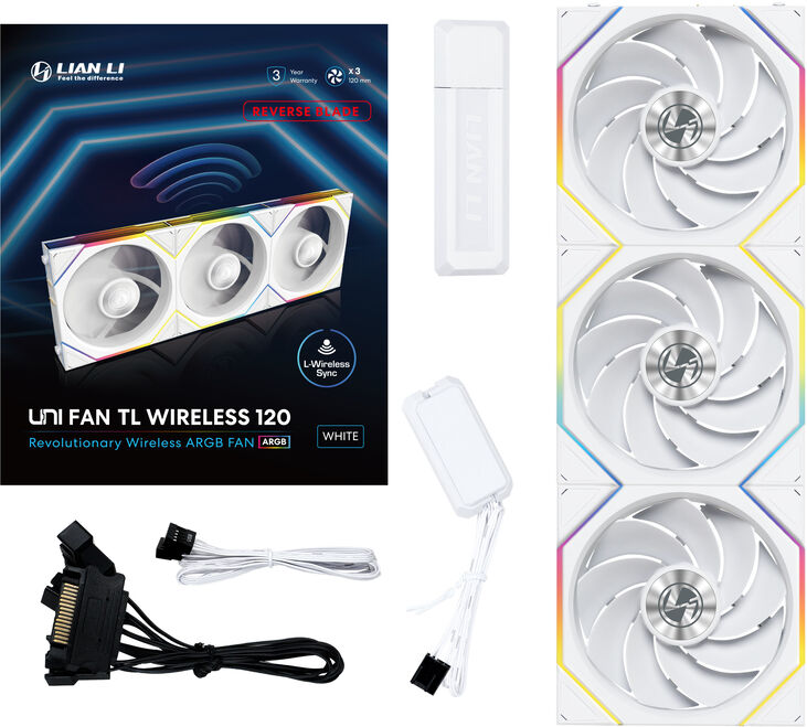 Ventilador Lian Li UNI FAN TL120 RGB Wireless Reverse PWM Blanco 120mm (Pack 3) image number 8