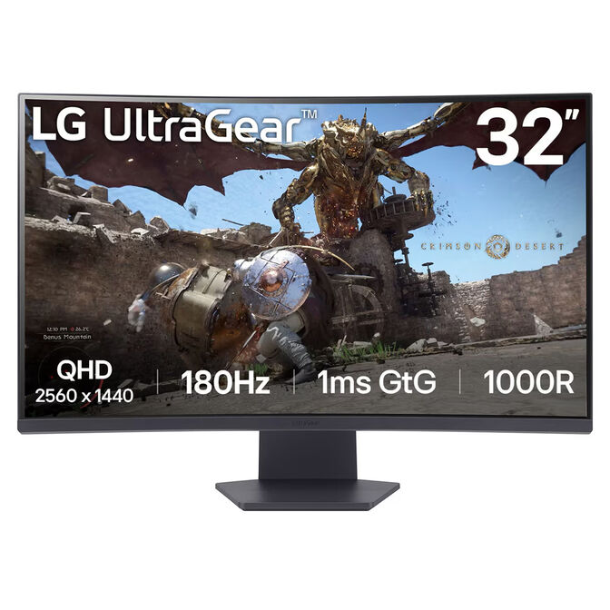 Monitor Curvo Gaming LG UltraGear 32" 32GS60QC-B VA WQHD 180Hz 1ms image number 0