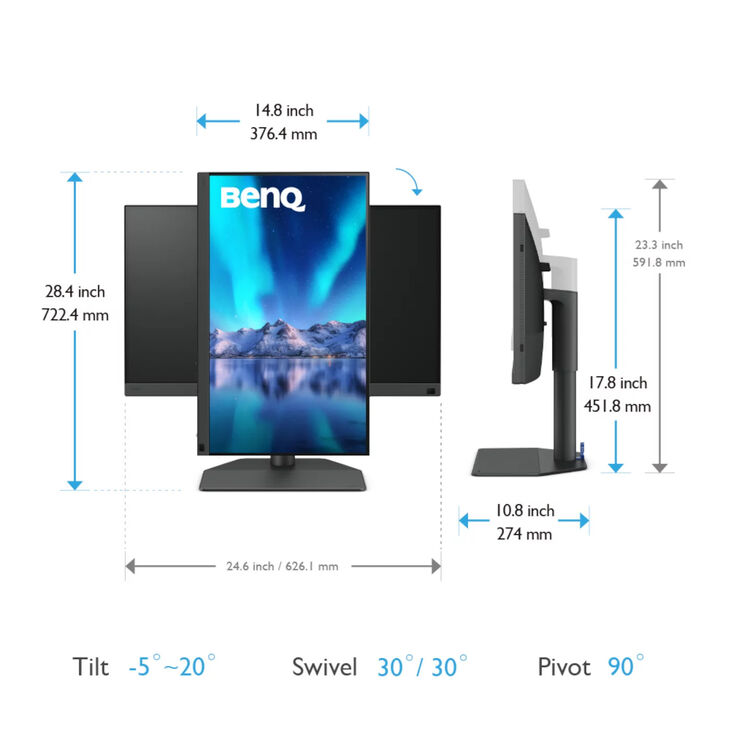 Monitor BenQ PhotoVue  27" SW272U IPS 4K AdobeRGB 90W USB-C Photographer Monitor image number 8