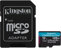 Kingston Technology Canvas Go! Plus Tarjeta microSDXC Canvas Go Plus 170R A2 U3 V30 de 128 GB con ADP