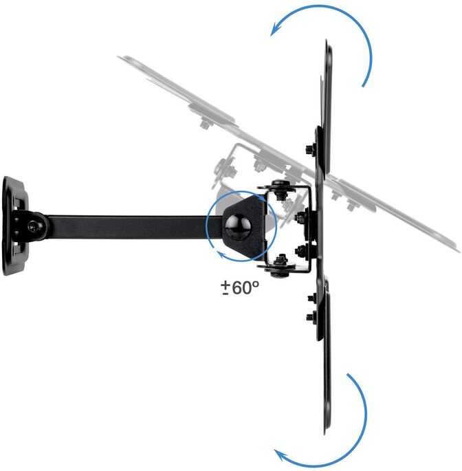 Soporte de Pared Tooq Tilt e Girat&oacute;nrio 13" a 43" 66-298 mm Max. 20kg Negro image number 2