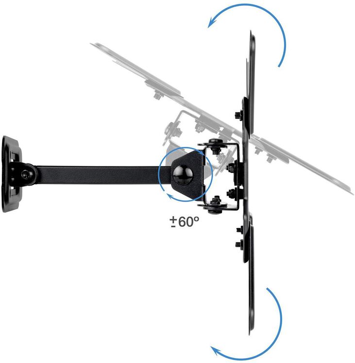 Soporte de Pared Tooq Tilt e Giratónrio 13" a 43" 66-298 mm Max. 20kg Negro image number 2