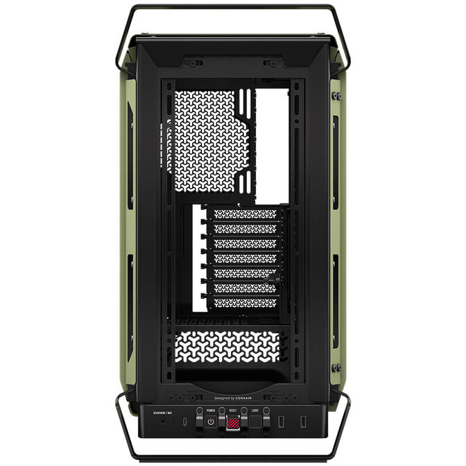 Torre E-ATX Corsair WARTHOG Perfomance Mil Green Cristal Templado image number 9