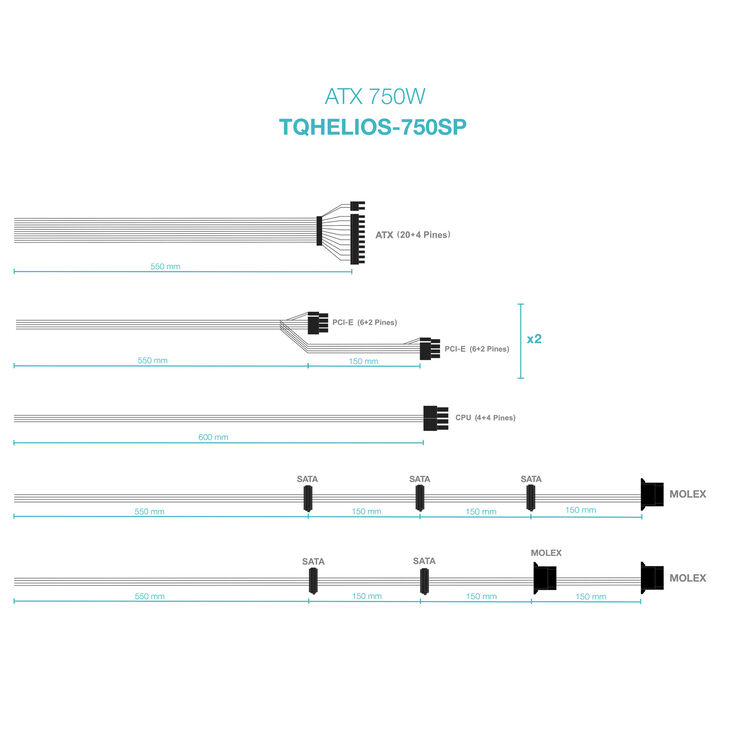 Fuente de Alimentación Tooq ATX 750W APFC 80PLUS Bronze image number 4