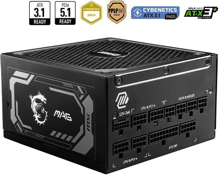 Fuente Alimentación Modular MSI MAG A1000GL 1000W 80+ Gold PCIE 5.1 image number 3