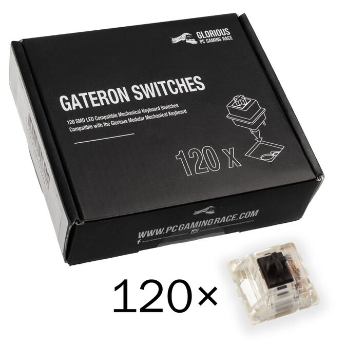 Pack 120 Switches Gateron MX Black para Glorious GMMK image number 0