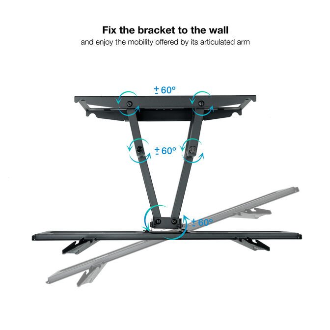 Soporte de Pared Tooq Inclinable 6 Pivotes 32" a 80" M&aacute;x. 40kg Negro image number 6
