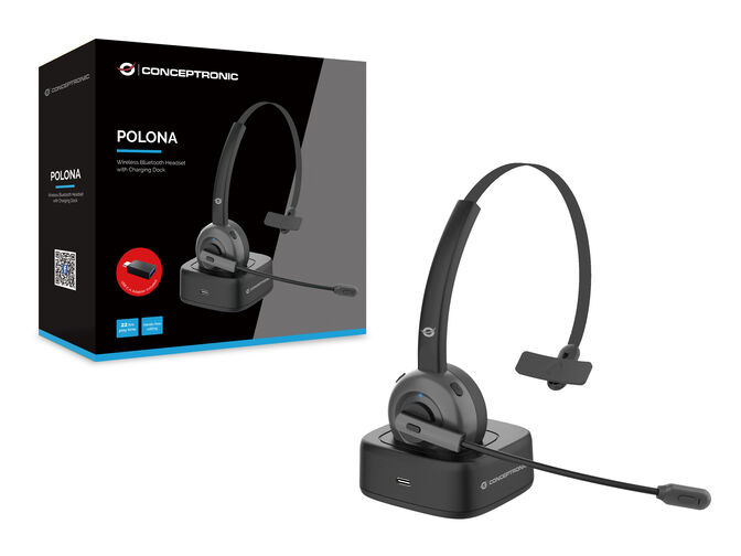 Headset Conceptronic Polona 03BD Mono-Headset c/Charging Dock Bluetooth + Dongle image number 1