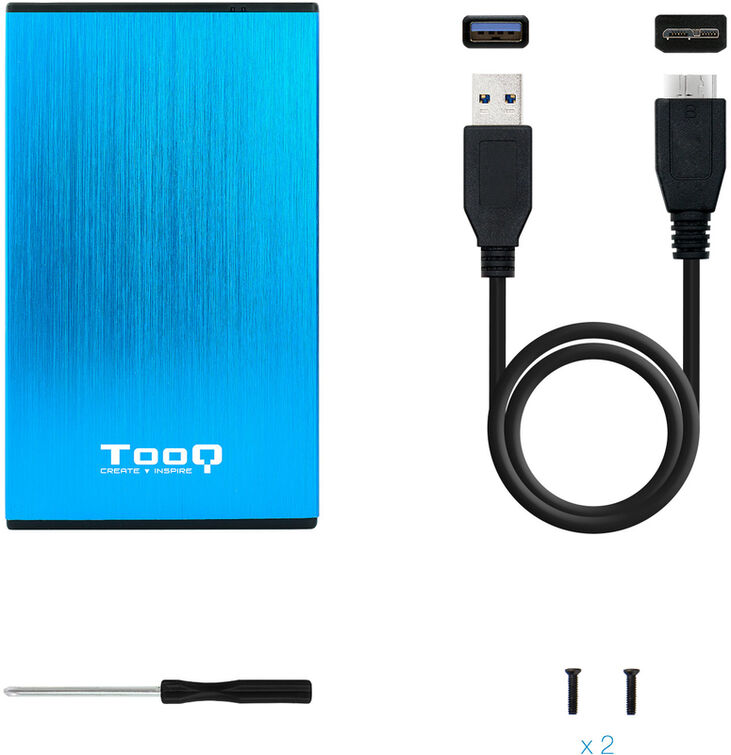 Caja Externa HDD Tooq 2.5" SATA (9,5mm) - USB 3.0/3.1 Gen 1 Azul Metalizado image number 5