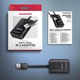 Adaptador AXAGON ADM2-AM USB-A 3.2 Gen2 - 1x NVMe/SATA SDD image number null