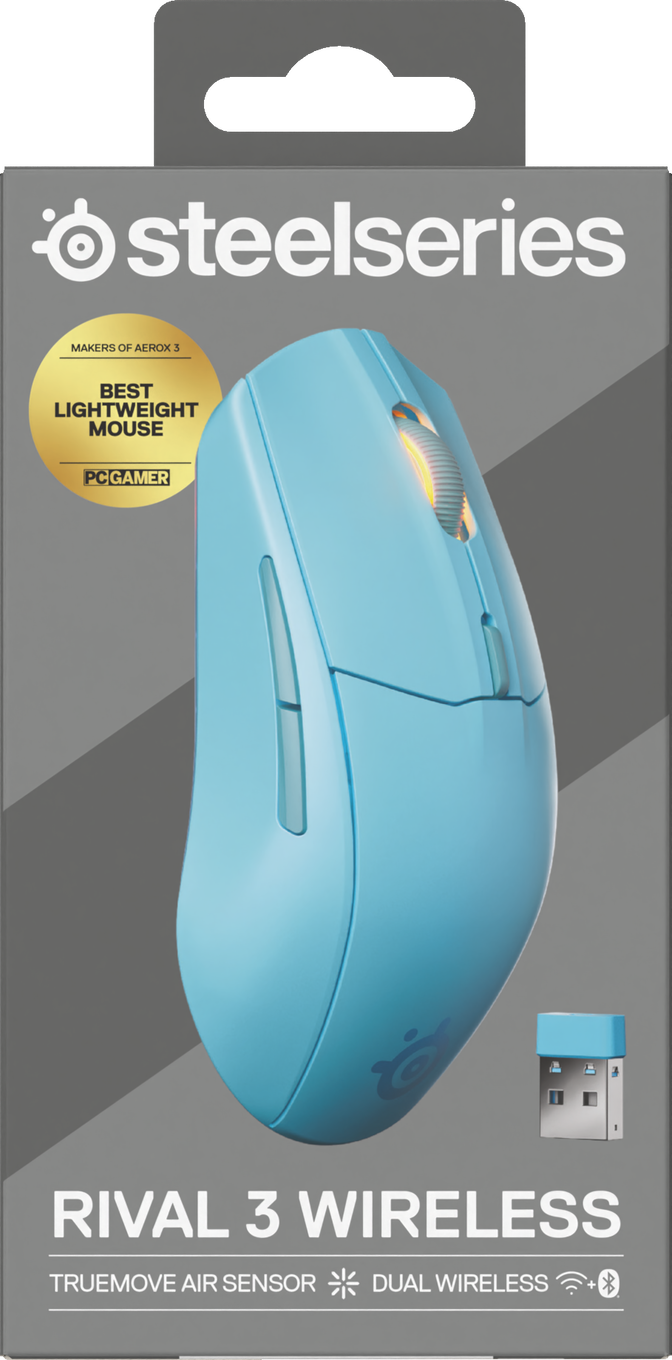 Rat&oacute;n Steelseries Rival 3 Wireless Gen2 Aqua image number 8