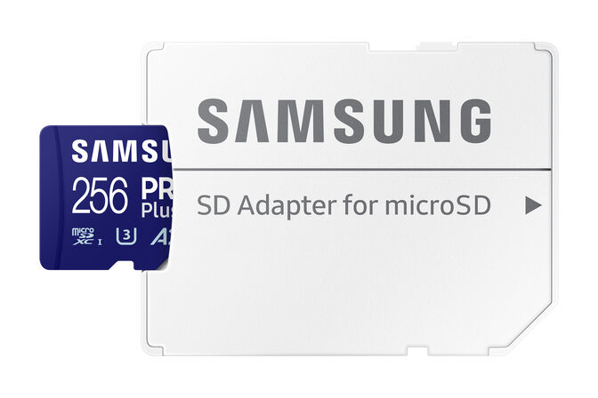 Tarjeta de Memoria Samsung PRO Plus MicroSDXC UHS-I C10 U3 V30 256GB A2 + Adaptador SD image number 4