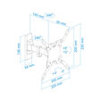 Soporte de Pared Tooq Tilt e GiRat&oacute;nrio 2 Pivots 13" a 42" 190mm Max. 20kg Negro image number null