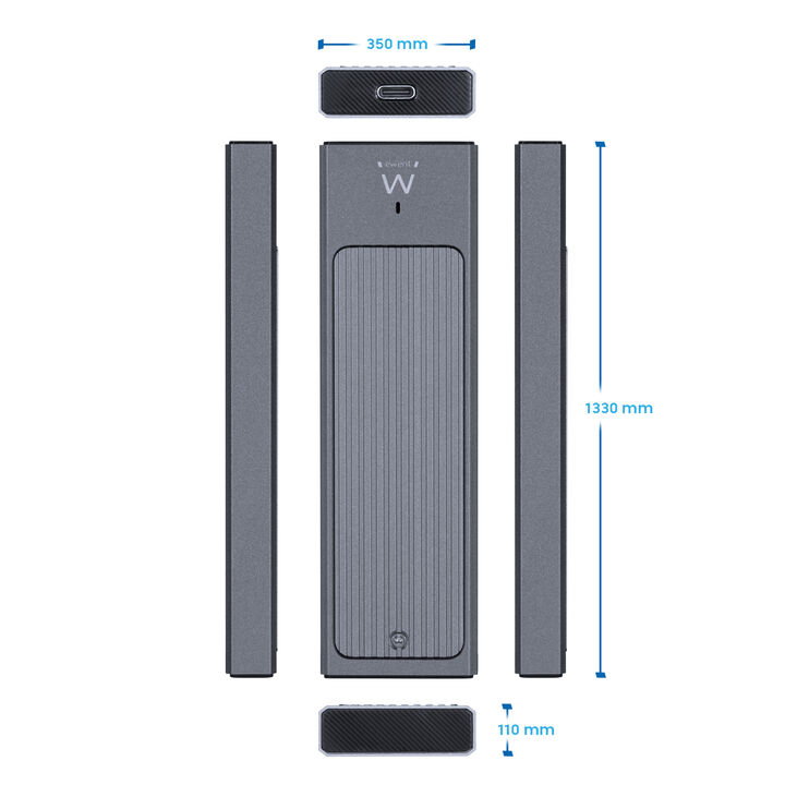 Caja Externa M.2 Ewent EW7022 USB-C 3.2 Gen2 NVMe Gris image number 2