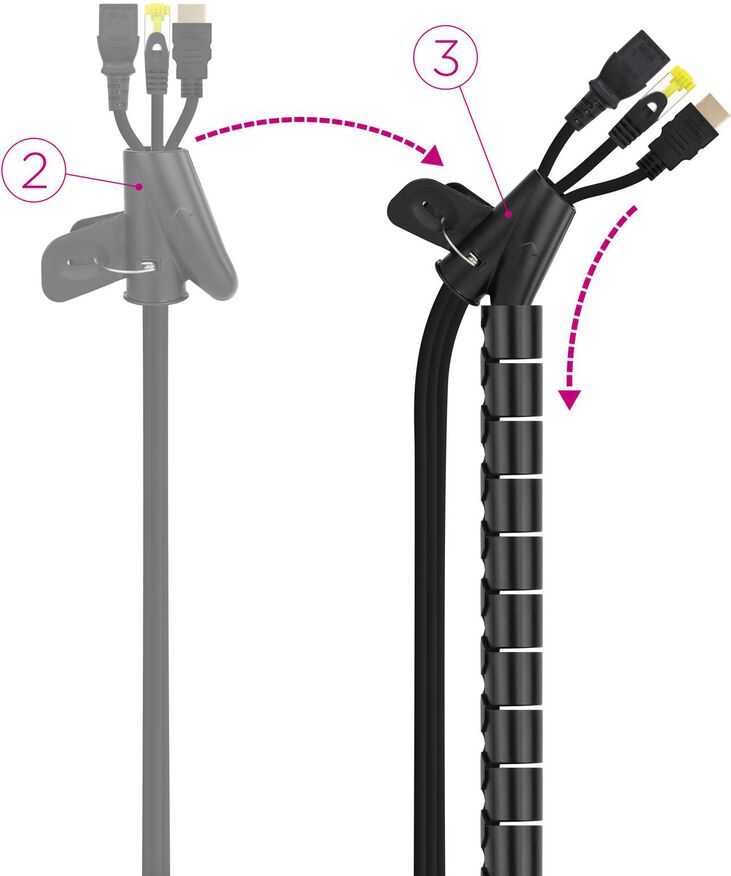 Organizador de cables flexible Nanocable 25 mm 2 M Negro image number 2