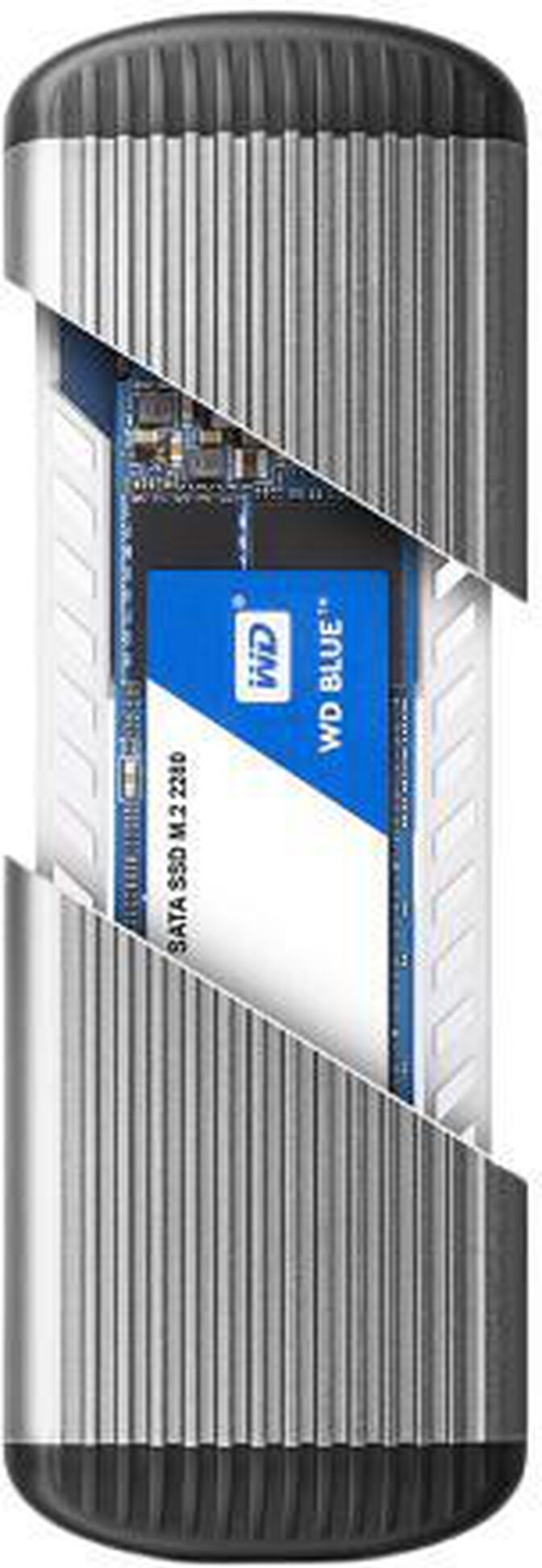 Caja SSD AXAGON EEM2-SA USB micro-B 3.2 Gen 1 - M.2 SATA SSD 30-80mm screwless RIBBED box image number 2