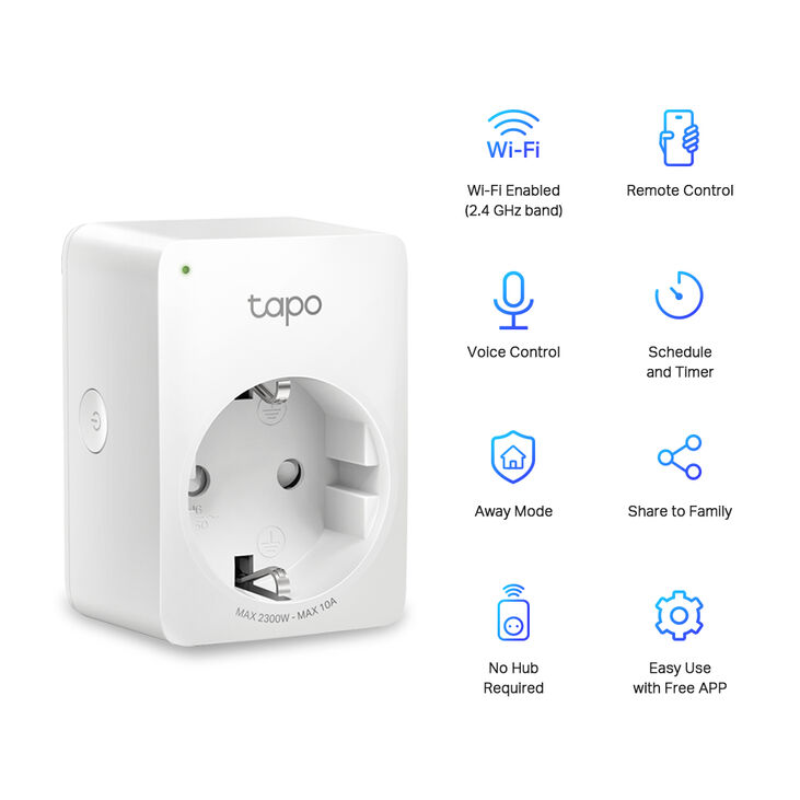 Tomas Inteligente TP-Link Tapo P100 Wi-Fi (2 Pack) image number 1