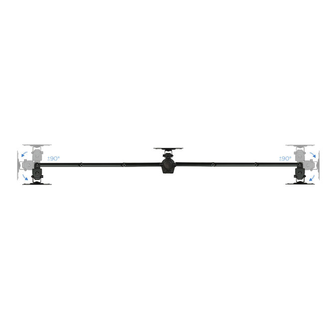 Soporte de Mesa Tooq 3 Monitores Tilt e Girat&oacute;nrio 13" a 27" Max. 8kg/Monitor Negro image number 8
