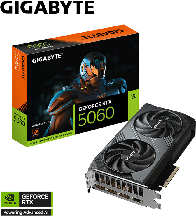 Tarjeta Gr&aacute;fica Gigabyte GeForce&reg; RTX 5060 WindForce 8GB GDDR7 DLSS4 image number 0