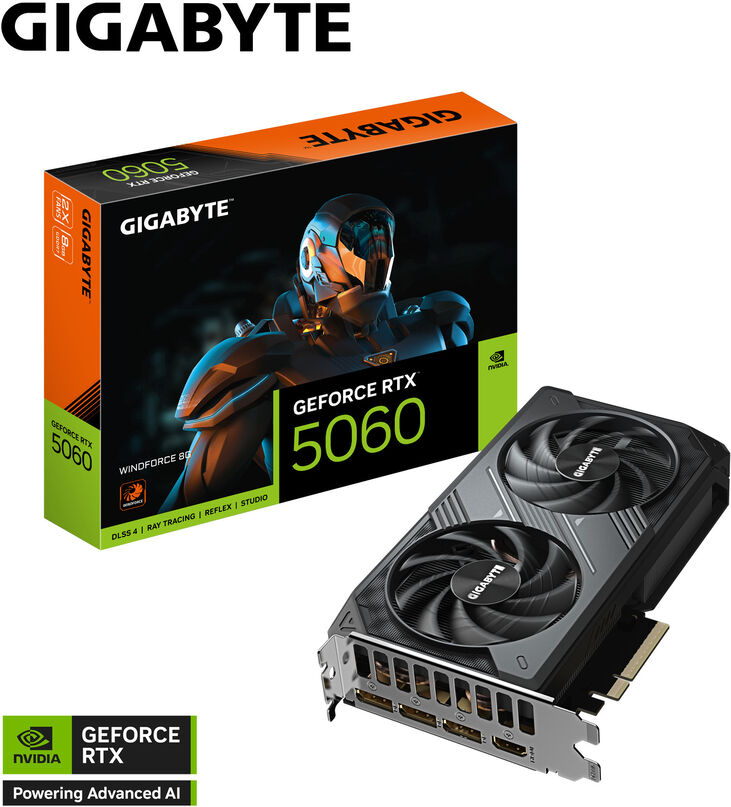 Tarjeta Gráfica Gigabyte GeForce® RTX 5060 WindForce 8GB GDDR7 DLSS4 image number 0