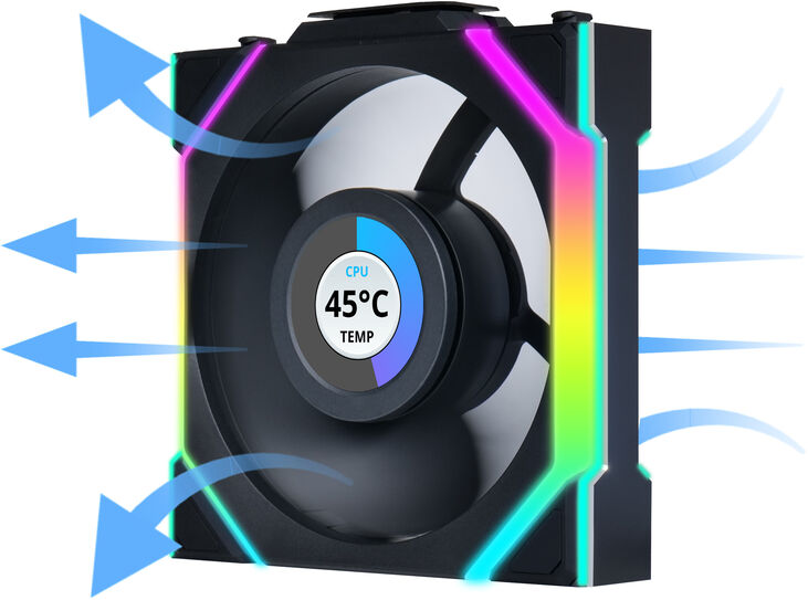 Ventilador Lian Li UNI FAN SL120 LCD Wireless RGB Reverse Blade PWM Negro 120mm image number 4