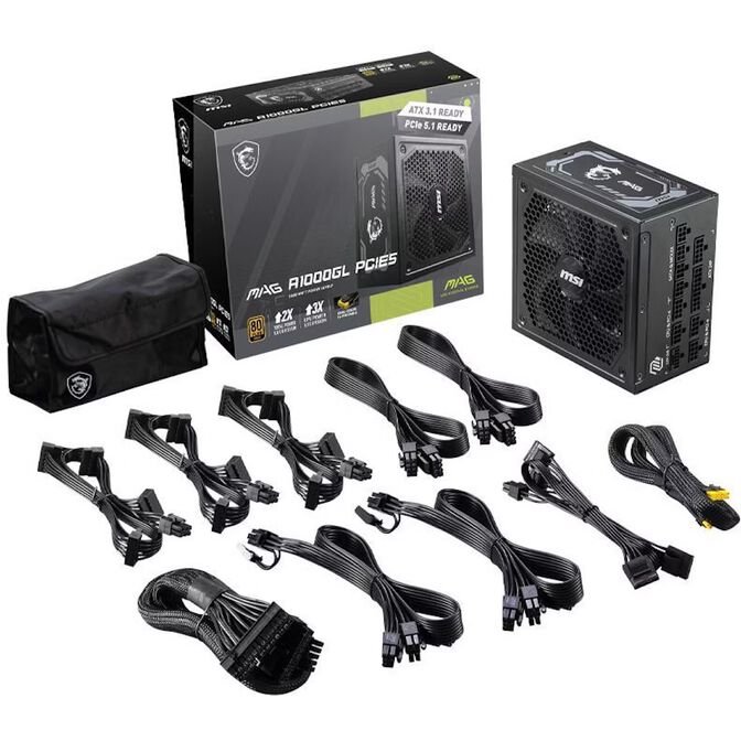 Fonte Modular MSI MAG A1000GL 1000W 80+ Gold PCIE5 II image number 4