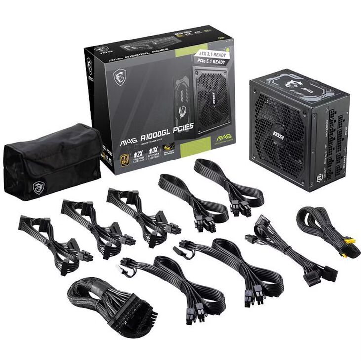 Fonte Modular MSI MAG A1000GL 1000W 80+ Gold PCIE5 II image number 4