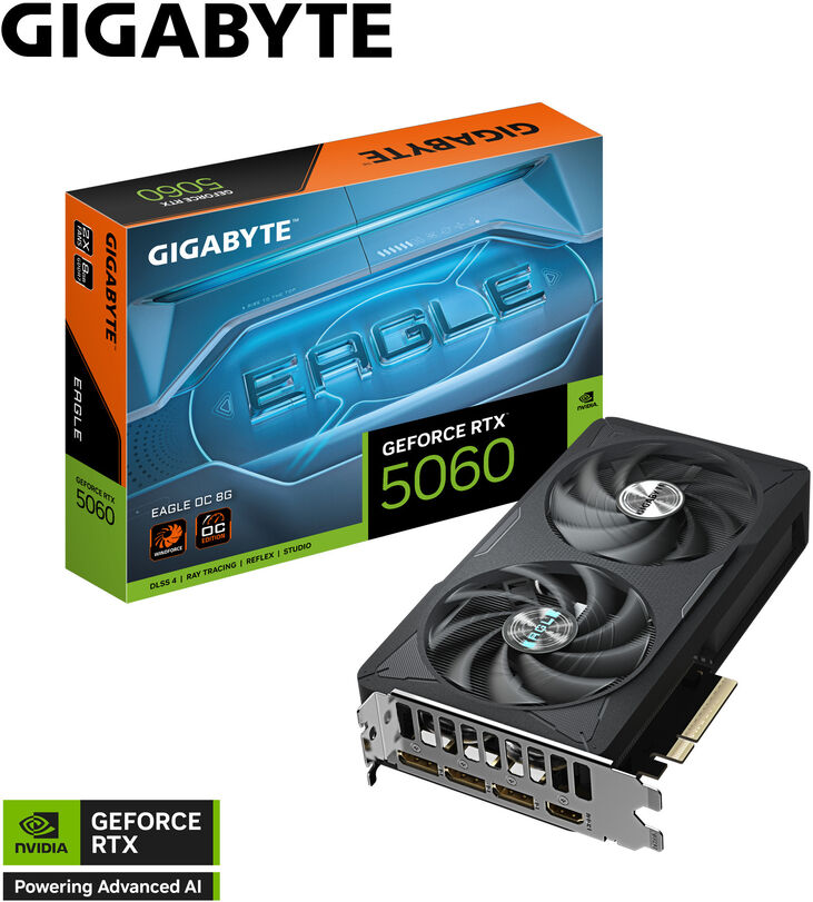 Tarjeta Gráfica Gigabyte GeForce® RTX 5060 Eagle OC 8GB GDDR7 DLSS4 image number 0