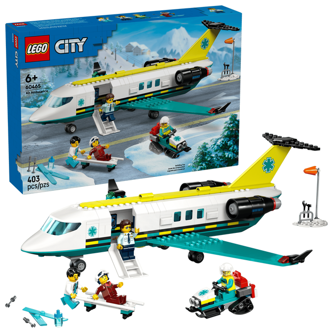 LEGO City: Avi&oacute;n de Ambulancia A&eacute;rea de Emergencia, 403 Piezas (60465) image number 0