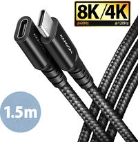 Extensión AXAGON BUCM32-CF15AB USB-C <-> USB-C 3.2 Gen 2, 1.5m, 20 Gbps, ALU, braid