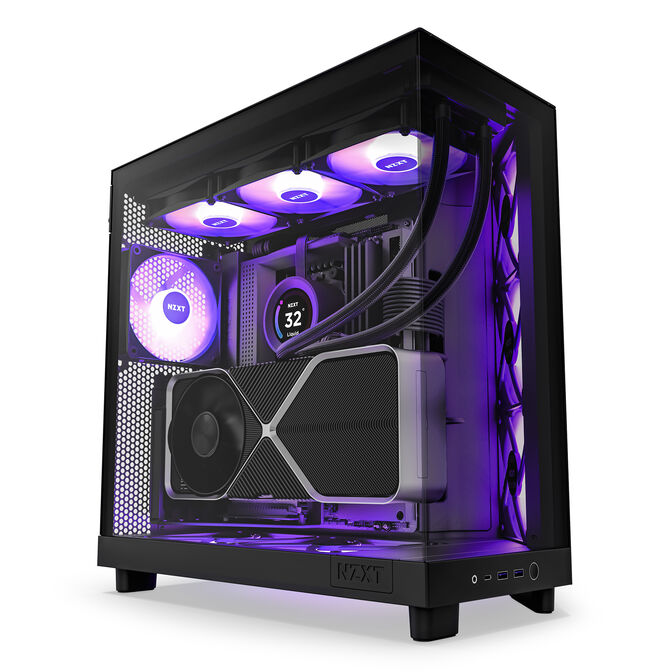 Torre ATX NZXT H6 Flow RGB Negro Cristal Templado image number 1