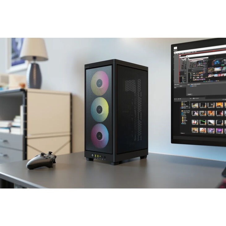 Torre Mini-ITX Corsair iCue 2000D RGB Negro Cristal Templado image number 13