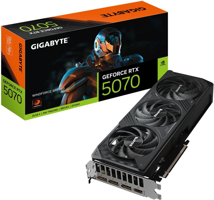 Tarjeta Gráfica Gigabyte GeForce® RTX 5070 WindForce 3 12GB GDDR7 DLSS4 image number 0