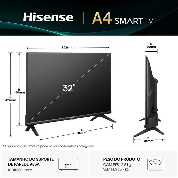 Televisor Hisense 32A4Q 32" LED Full HD VIDAA image number 1