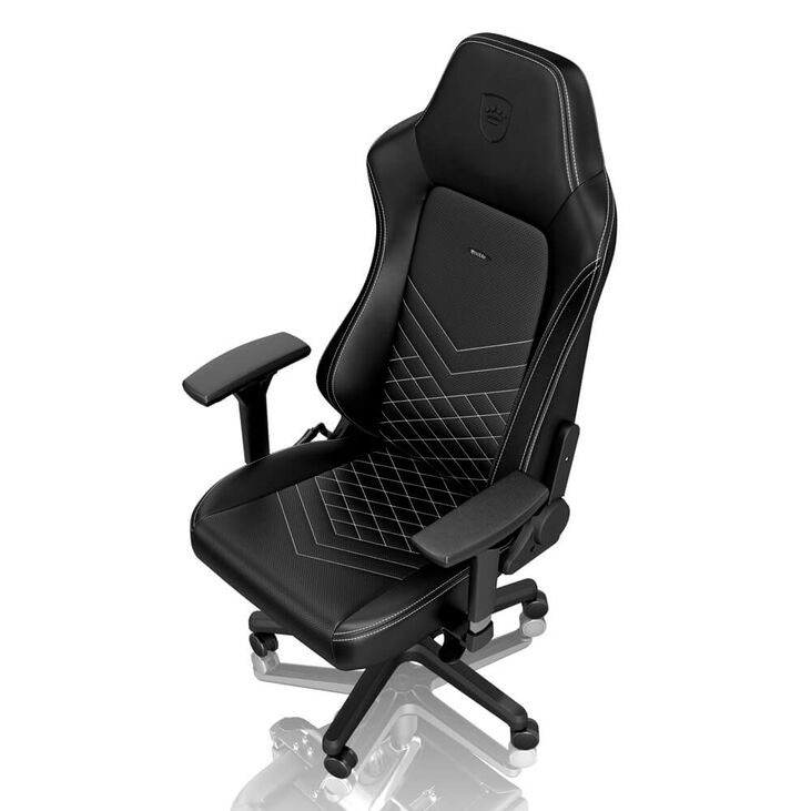 Silla noblechairs HERO - Negro / Blanco Platina image number 5
