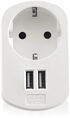 Cargador Tomas Ewent com Shucko + 2 Portas USB 3.1A (15.5W) Blanco image number null
