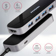 HUB USB-C AXAGON HMC-6H4A 4x USB-A + HDMI, USB-C 3.2 Gen 1 hub, PD 100W image number null