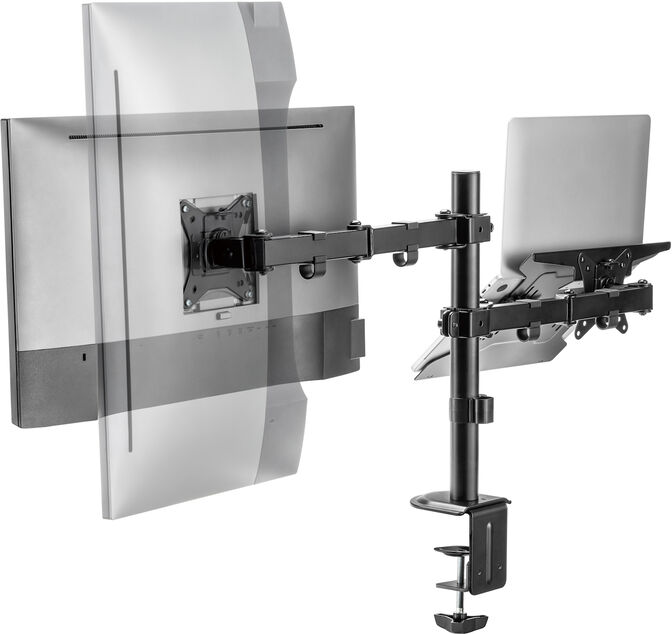 Soporte de Monitor + Port&aacute;til Ewent EW1519 Desk Mounting 13" - 32" Articulado Negro image number 3