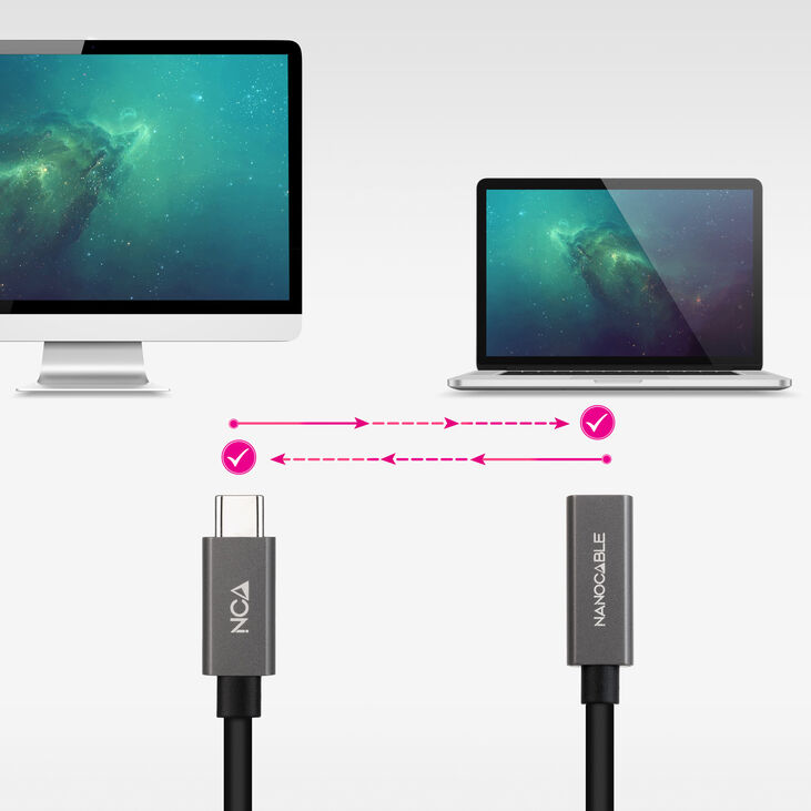 Cable USB 3.2 Gen2x2 Nanocable 4K/60Hz USB-C M/H 0,5 M image number 4